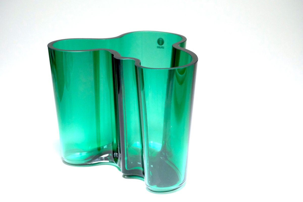 画像4: iittala/イッタラ/ALVAR AALTO/Savoy vas/アルヴァ・アアルトコレクション ベース/H12cm/廃盤色エメラルド (4)