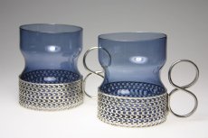 画像1: 北欧ビンテージ/iittala/イッタラ/TSAIKKA/ブルー＆シルバーホルダー (1)