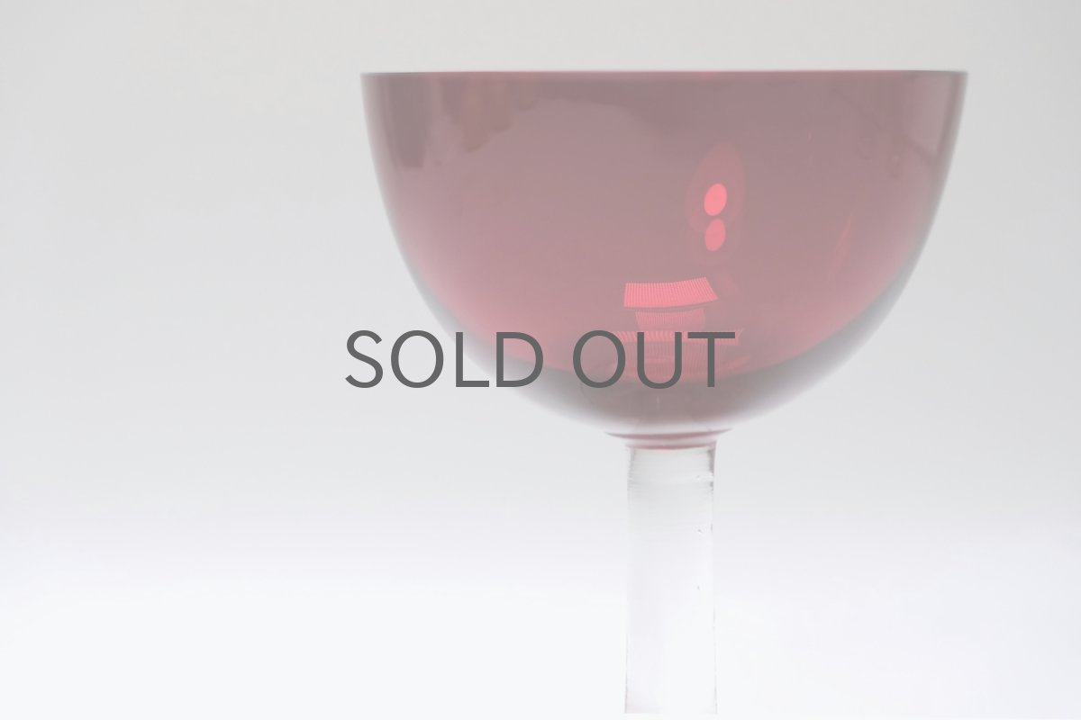 画像3: ビンテージ北欧雑貨/Nuutajarvi/ヌータヤルヴィ/Saara Hopea/サーラ・ホペア/1125/リカーグラス/レッド (3)