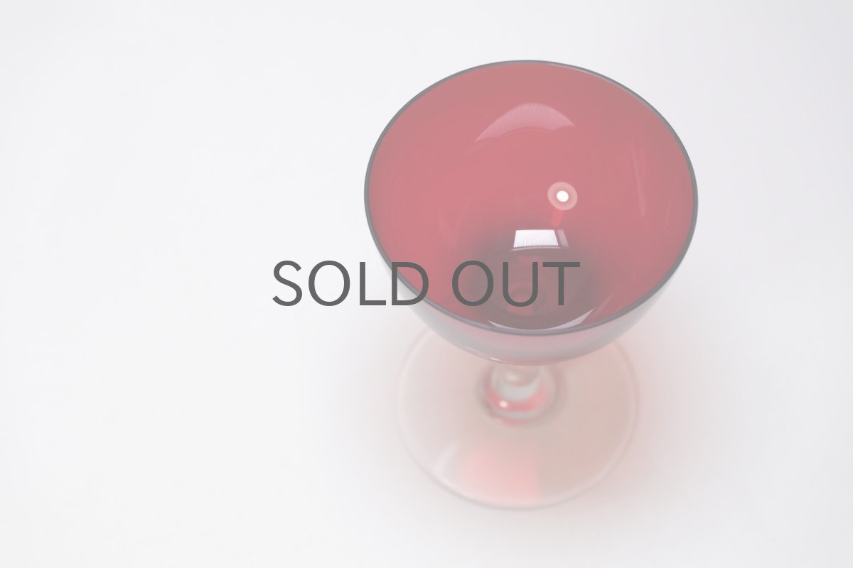 画像4: ビンテージ北欧雑貨/Nuutajarvi/ヌータヤルヴィ/Saara Hopea/サーラ・ホペア/1125/リカーグラス/レッド (4)