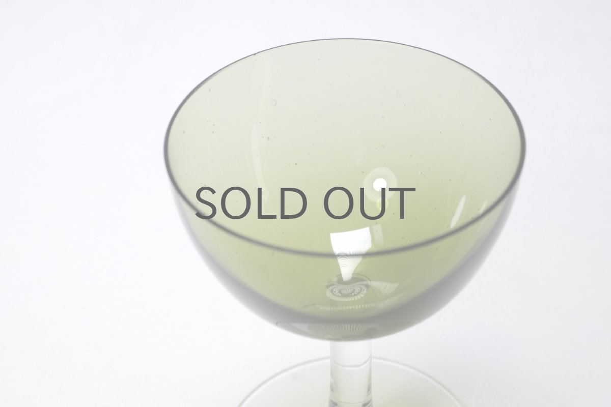 画像5: ビンテージ北欧雑貨/Nuutajarvi/ヌータヤルヴィ/Saara Hopea/サーラ・ホペア/1125/リカーグラス/オリーブグリーン (5)