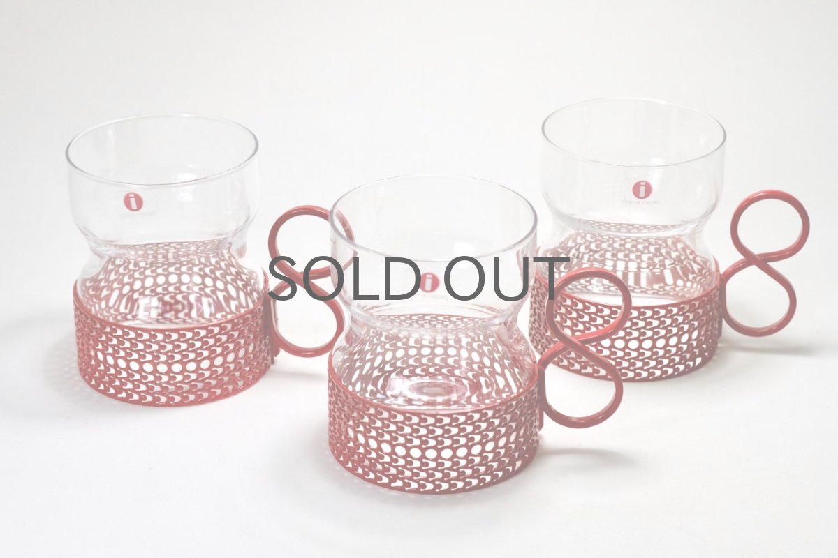 画像2: 北欧ビンテージ/iittala/イッタラ/TSAIKKA/ツァイッカ/クリア&レッドホルダー/レアレッド (2)