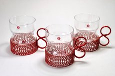 画像2: 北欧ビンテージ/iittala/イッタラ/TSAIKKA/ツァイッカ/クリア&レッドホルダー/レアレッド (2)