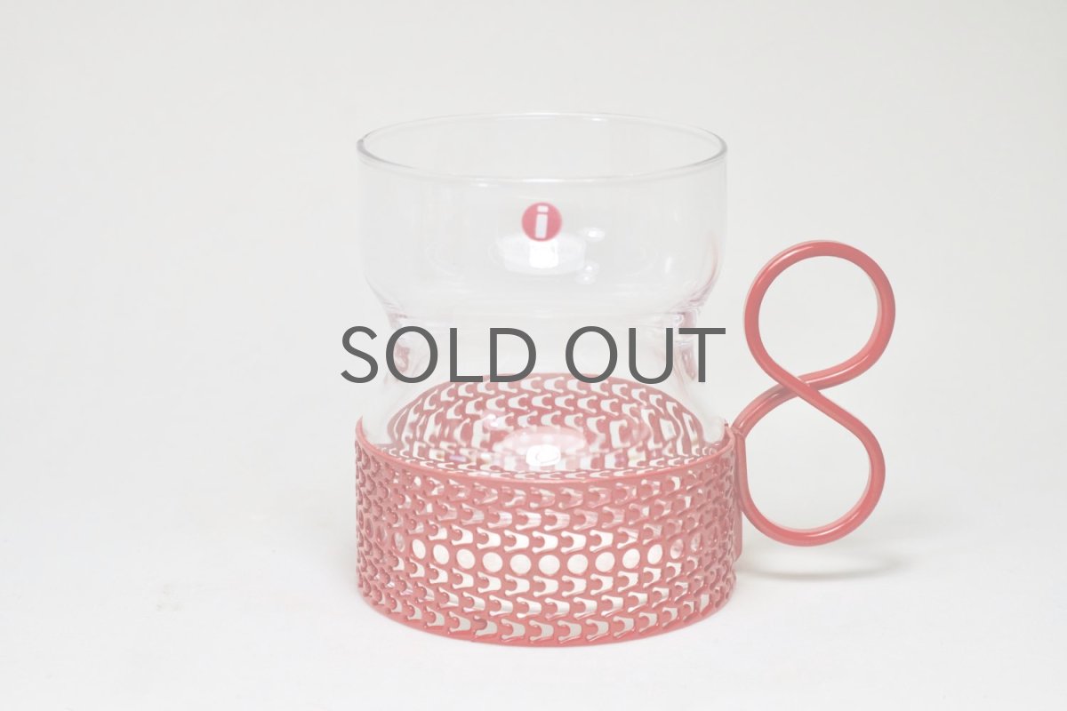 画像1: 北欧ビンテージ/iittala/イッタラ/TSAIKKA/ツァイッカ/クリア&レッドホルダー/レアレッド (1)