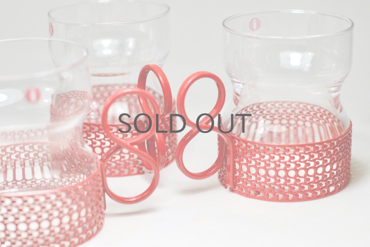 画像4: 北欧ビンテージ/iittala/イッタラ/TSAIKKA/ツァイッカ/クリア&レッドホルダー/レアレッド (4)