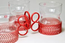 画像4: 北欧ビンテージ/iittala/イッタラ/TSAIKKA/ツァイッカ/クリア&レッドホルダー/レアレッド (4)