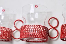 画像5: 北欧ビンテージ/iittala/イッタラ/TSAIKKA/ツァイッカ/クリア&レッドホルダー/レアレッド (5)