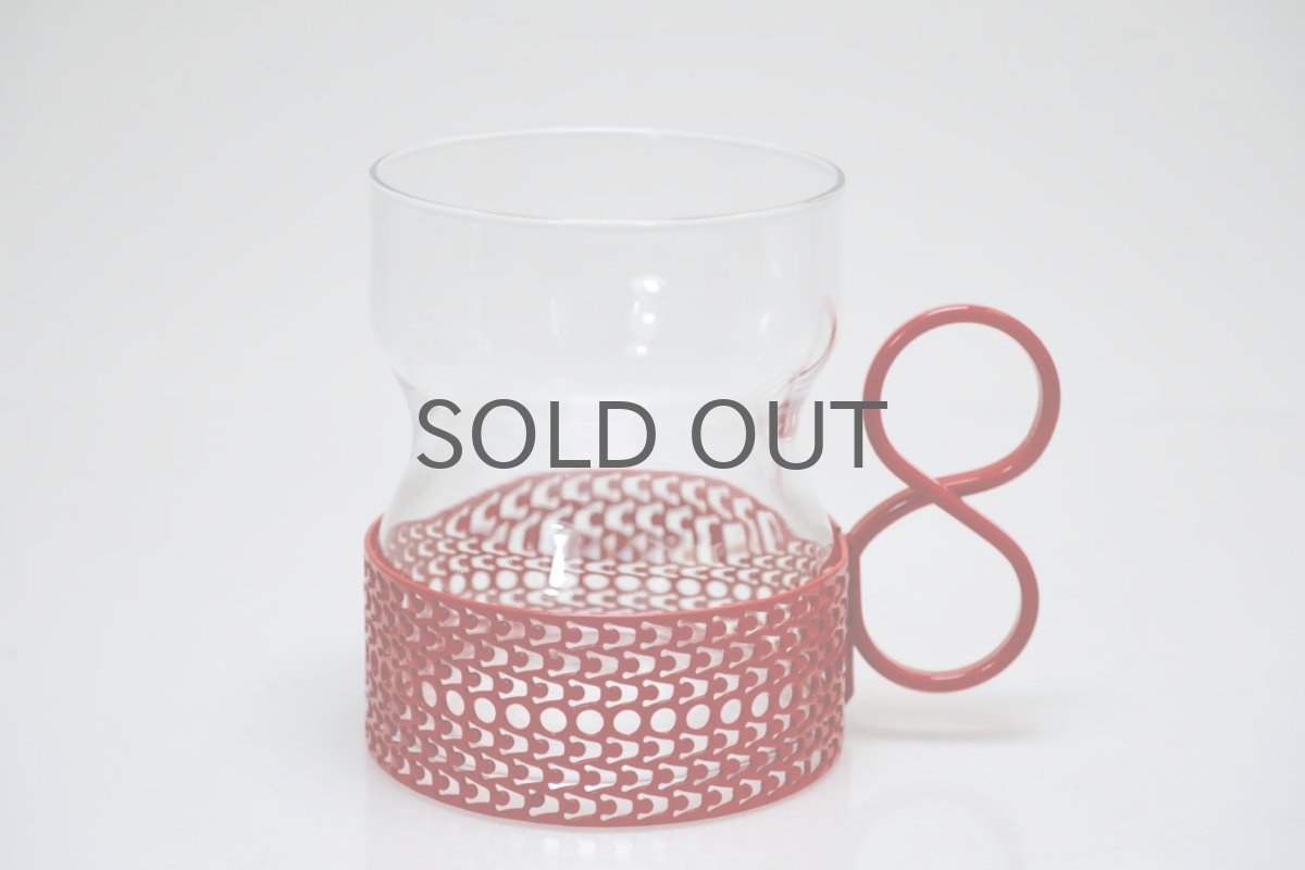 画像2: 北欧ビンテージ/iittala/イッタラ/TSAIKKA/ツァイッカ/クリア&レッドホルダー/レアレッド (2)