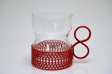 画像2: 北欧ビンテージ/iittala/イッタラ/TSAIKKA/ツァイッカ/クリア&レッドホルダー/レアレッド (2)