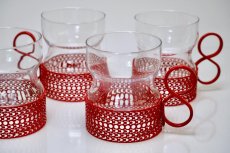 画像6: 北欧ビンテージ/iittala/イッタラ/TSAIKKA/ツァイッカ/クリア&レッドホルダー/レアレッド (6)