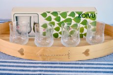 画像1: ビンテージ北欧雑貨/iittala/イッタラ/Koivu/コイブ/白樺グラス/オリジナルBOX/４個セット/H8サイズ (1)