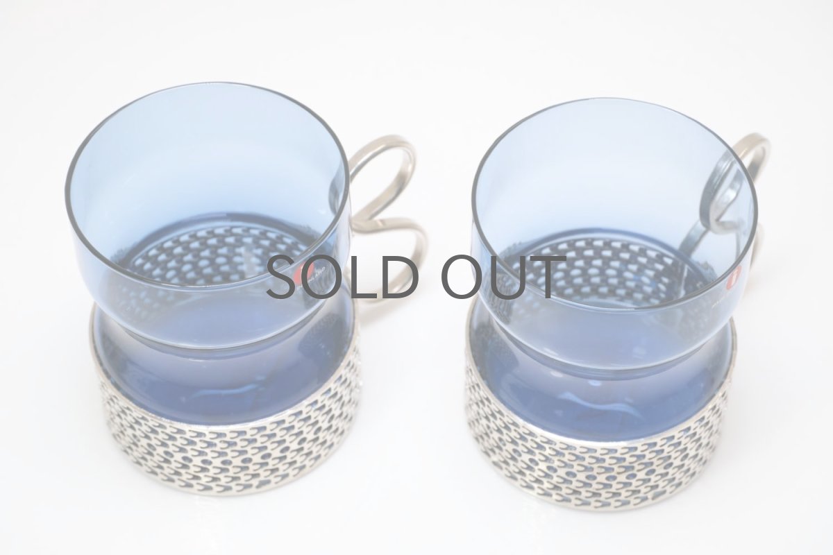 画像2: 北欧ビンテージ/iittala/イッタラ/TSAIKKA/ブルー&シルバーホルダー (2)