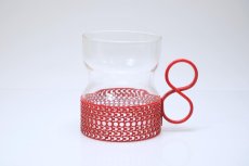 画像1: 北欧ビンテージ/iittala/イッタラ/TSAIKKA/ツァイッカ/クリア&レッドホルダー/レアレッド/No.2 (1)