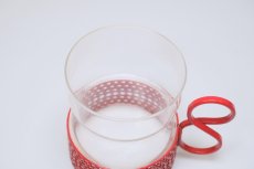 画像2: 北欧ビンテージ/iittala/イッタラ/TSAIKKA/ツァイッカ/クリア&レッドホルダー/レアレッド/No.2 (2)