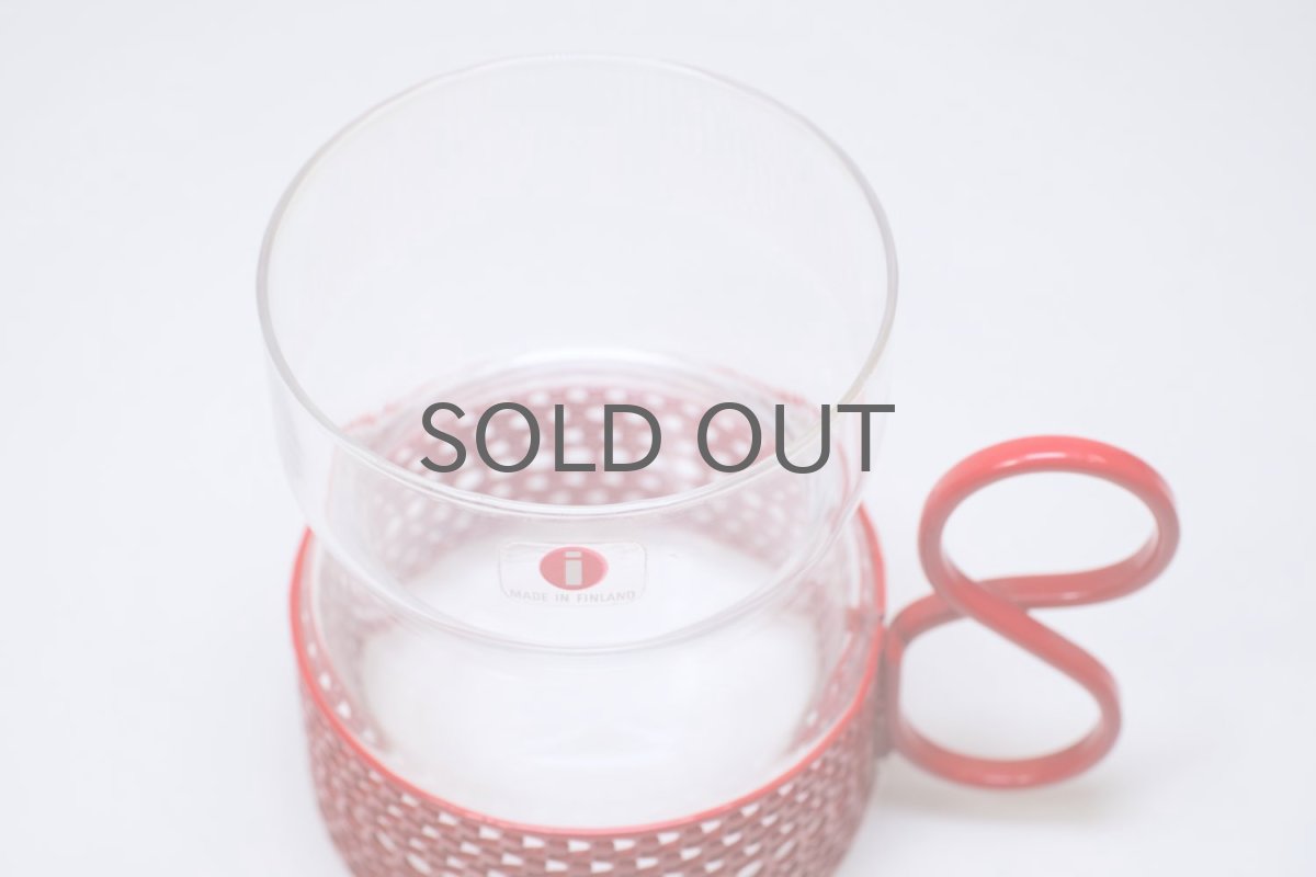 画像2: 北欧ビンテージ/iittala/イッタラ/TSAIKKA/ツァイッカ/クリア&レッドホルダー/レアレッド/No.1 (2)