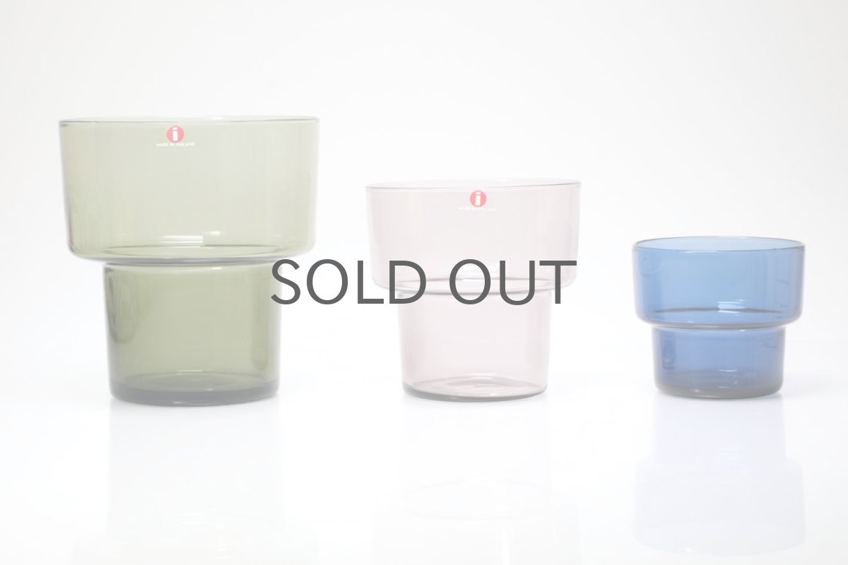 画像3: 北欧ビンテージガラス/Lisa Johansson Pape/リサヨハンソンパッペ/Viola/ビオラ/トリプルベース/オリーブ&ブルー&ピンク/オリジナルボックス付き (3)