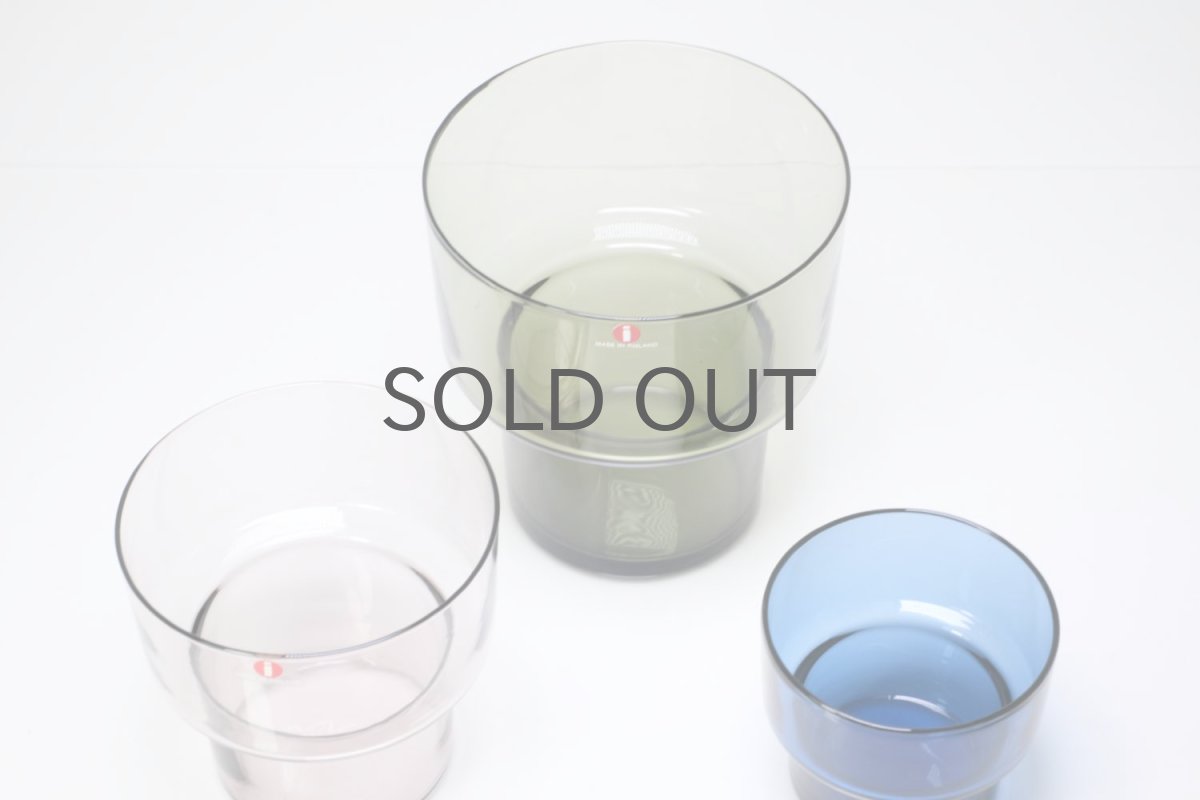 画像5: 北欧ビンテージガラス/Lisa Johansson Pape/リサヨハンソンパッペ/Viola/ビオラ/トリプルベース/オリーブ&ブルー&ピンク/オリジナルボックス付き (5)