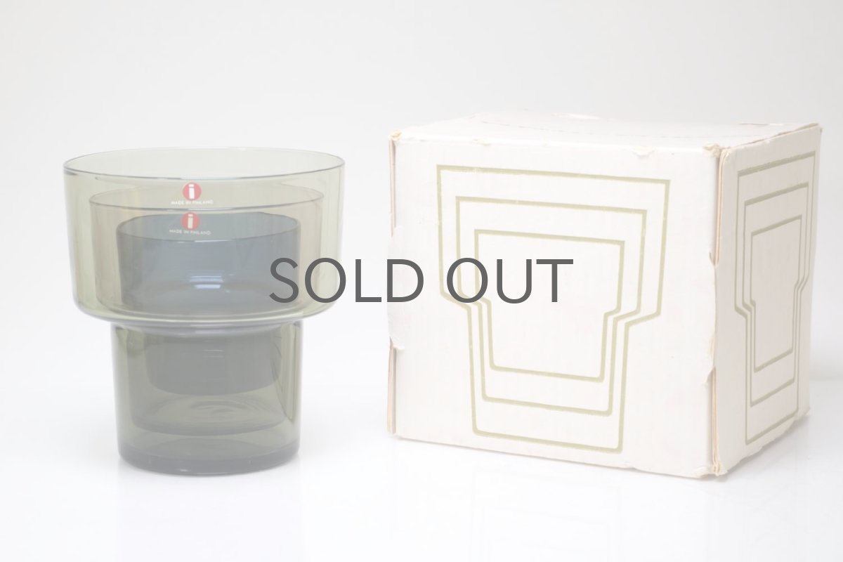 画像6: 北欧ビンテージガラス/Lisa Johansson Pape/リサヨハンソンパッペ/Viola/ビオラ/トリプルベース/オリーブ&ブルー&ピンク/オリジナルボックス付き (6)