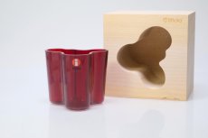 画像1: 北欧ビンテージ/iittala/イッタラ/Alvar Aalto/Aalto vase/アアルトベース/Savoy vase/ミニチュアベース/H5.5cm/フレミングレッド/木箱付き/限定1000個 (1)