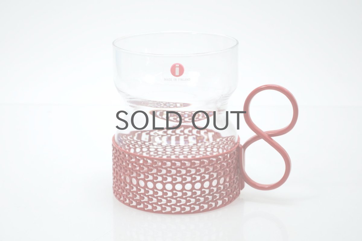 画像1: 北欧ビンテージ/iittala/イッタラ/TSAIKKA/ツァイッカ/クリア&レッドホルダー/レアレッド/No.1 (1)