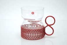 画像1: 北欧ビンテージ/iittala/イッタラ/TSAIKKA/ツァイッカ/クリア&レッドホルダー/レアレッド/No.1 (1)