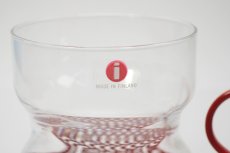 画像2: 北欧ビンテージ/iittala/イッタラ/TSAIKKA/ツァイッカ/クリア&レッドホルダー/レアレッド/No.1 (2)