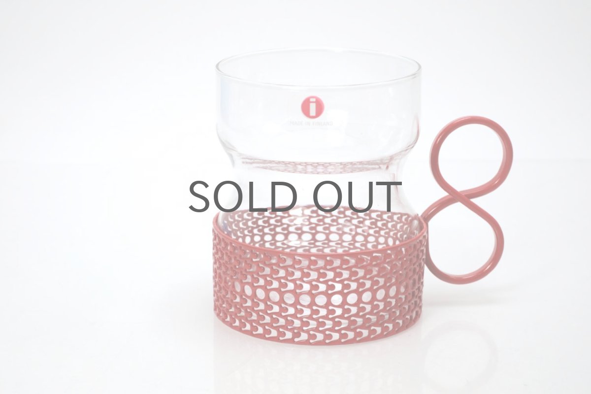画像1: 北欧ビンテージ/iittala/イッタラ/TSAIKKA/ツァイッカ/クリア&レッドホルダー/レアレッド/No.2 (1)