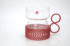 画像1: 北欧ビンテージ/iittala/イッタラ/TSAIKKA/ツァイッカ/クリア&レッドホルダー/レアレッド/No.2 (1)