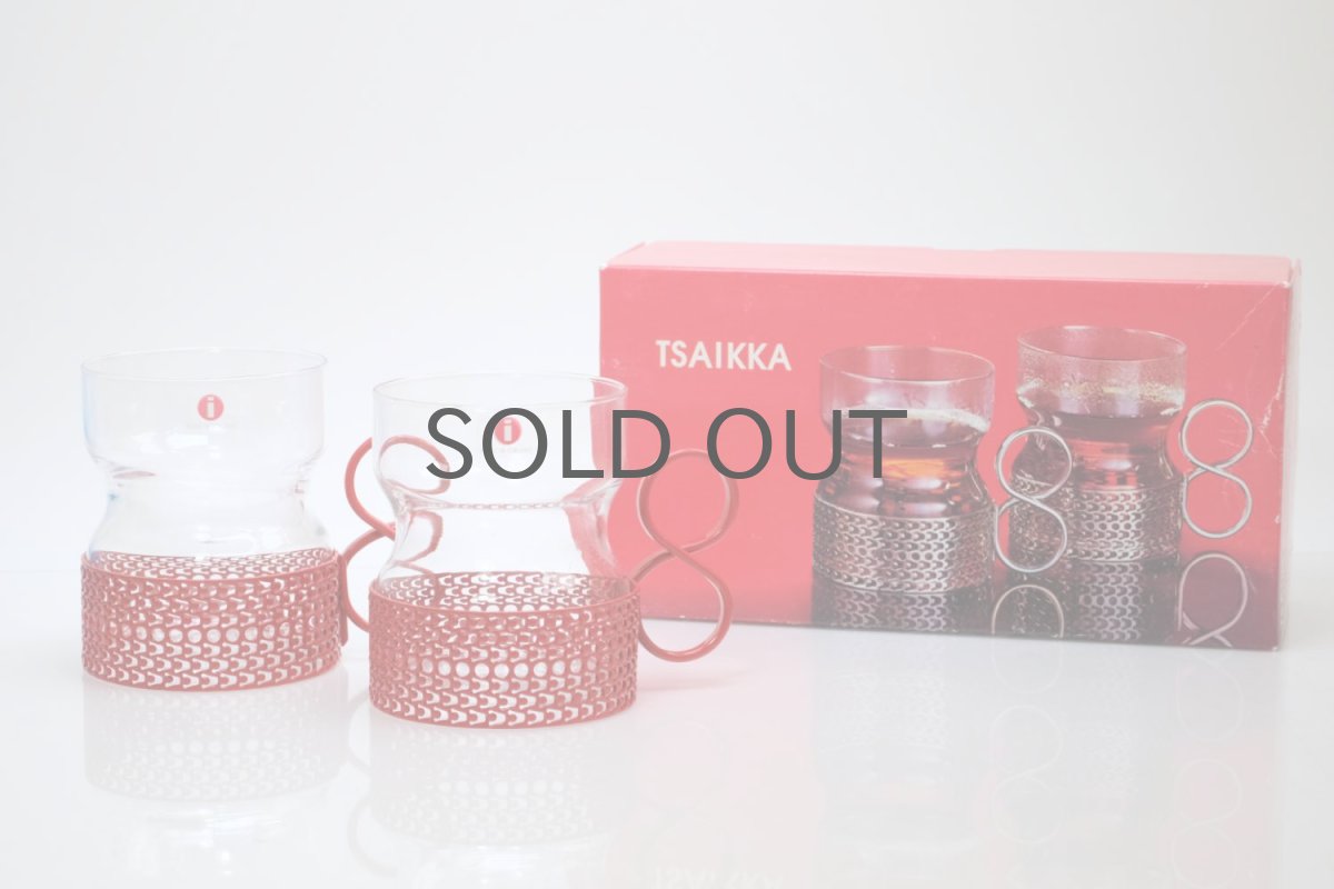 画像7: 北欧ビンテージ/iittala/イッタラ/TSAIKKA/ツァイッカ/クリア&レッドホルダー/レアレッド/No.1 (7)