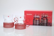 画像7: 北欧ビンテージ/iittala/イッタラ/TSAIKKA/ツァイッカ/クリア&レッドホルダー/レアレッド/No.1 (7)