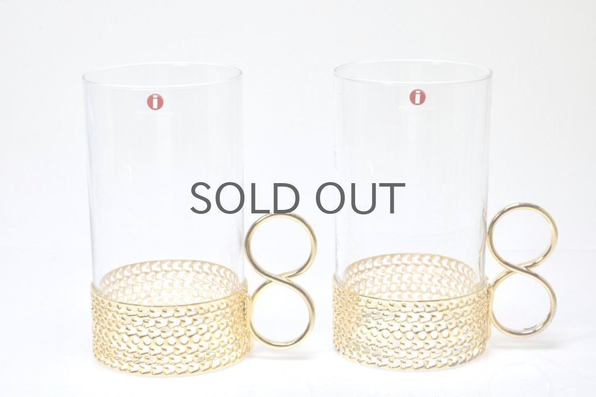 画像2: iittala/イッタラ/24Karaatti/24キャラット/ゴールドホルダー&クリアガラス/TSAIKKA/ツァイッカ/オリジナルBOX/ロンググラス2個セット/No.1 (2)