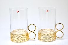 画像2: iittala/イッタラ/24Karaatti/24キャラット/ゴールドホルダー&クリアガラス/TSAIKKA/ツァイッカ/オリジナルBOX/ロンググラス2個セット/No.1 (2)