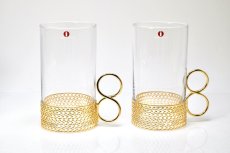 画像2: iittala/イッタラ/24Karaatti/24キャラット/ゴールドホルダー&クリアガラス/TSAIKKA/ツァイッカ/オリジナルBOX/ロンググラス2個セット/No.2 (2)