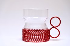 画像1: 北欧ビンテージ/iittala/イッタラ/TSAIKKA/ツァイッカ/クリア&レッドホルダー/レッド/No.2 (1)