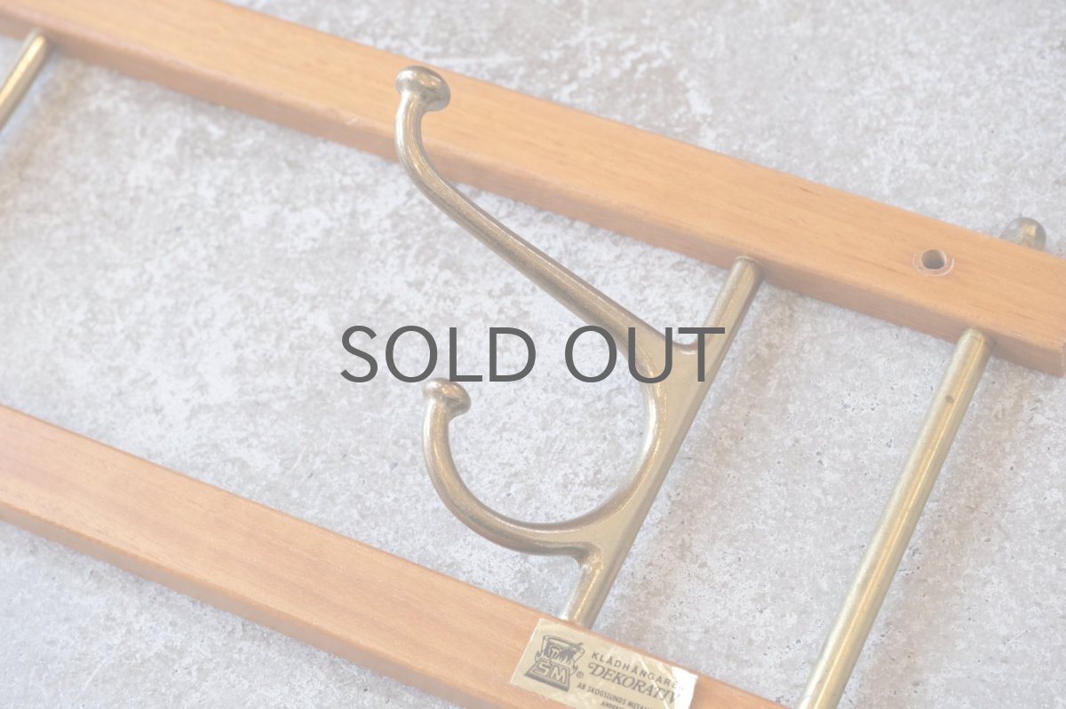 画像3: Skogslunds Metallgjuteri社製/ヴィンテージ真ちゅうウォールハンガー/フック/ 35cm (3)