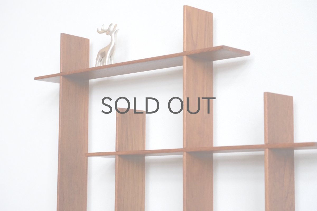 画像5: 北欧ビンテージインテリア雑貨/チーク/壁掛け飾り棚/スクエアー  (5)