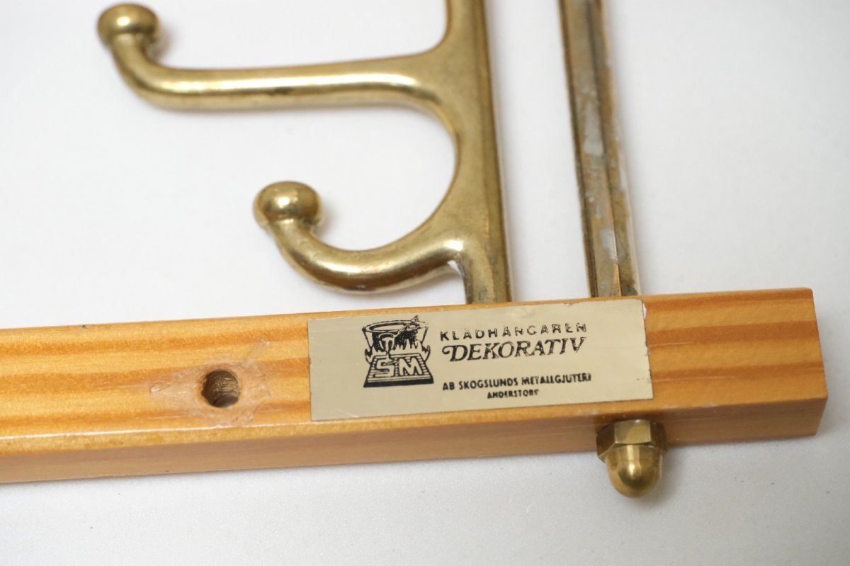 画像5: Skogslunds Metallgjuteri社製/ヴィンテージ真ちゅうウォールハンガー/フック/ 31cm (5)