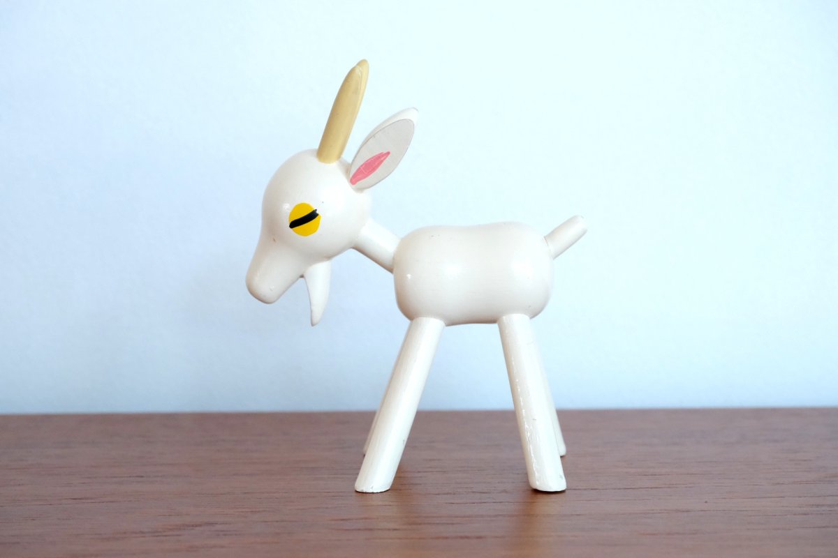 画像1: スウェーデン/Gunnar Ander/グンナー アンデル/動物木製/ヤギ (1)