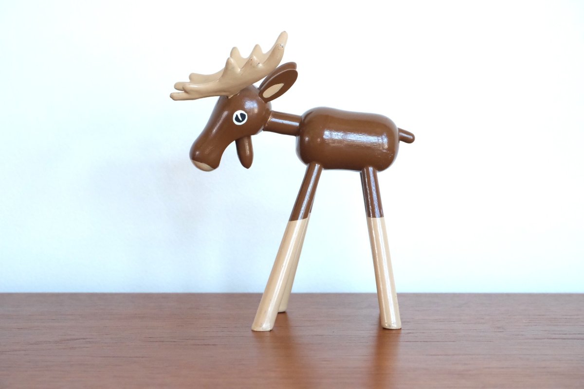 画像1: スウェーデン/Gunnar Ander/グンナー アンデル/動物木製/ヘラジカ (1)