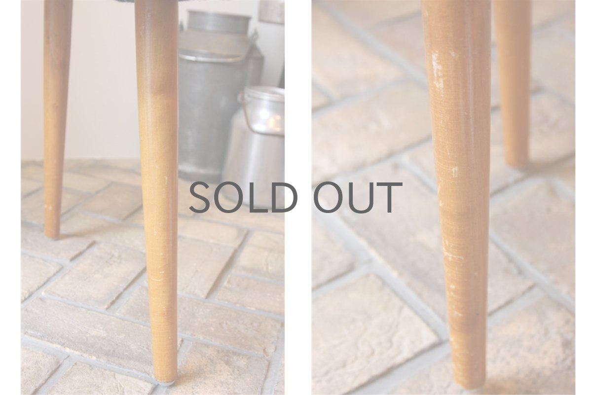 画像4: 北欧ビンテージ家具/スウェーデン スツール オットマン ブルー (4)