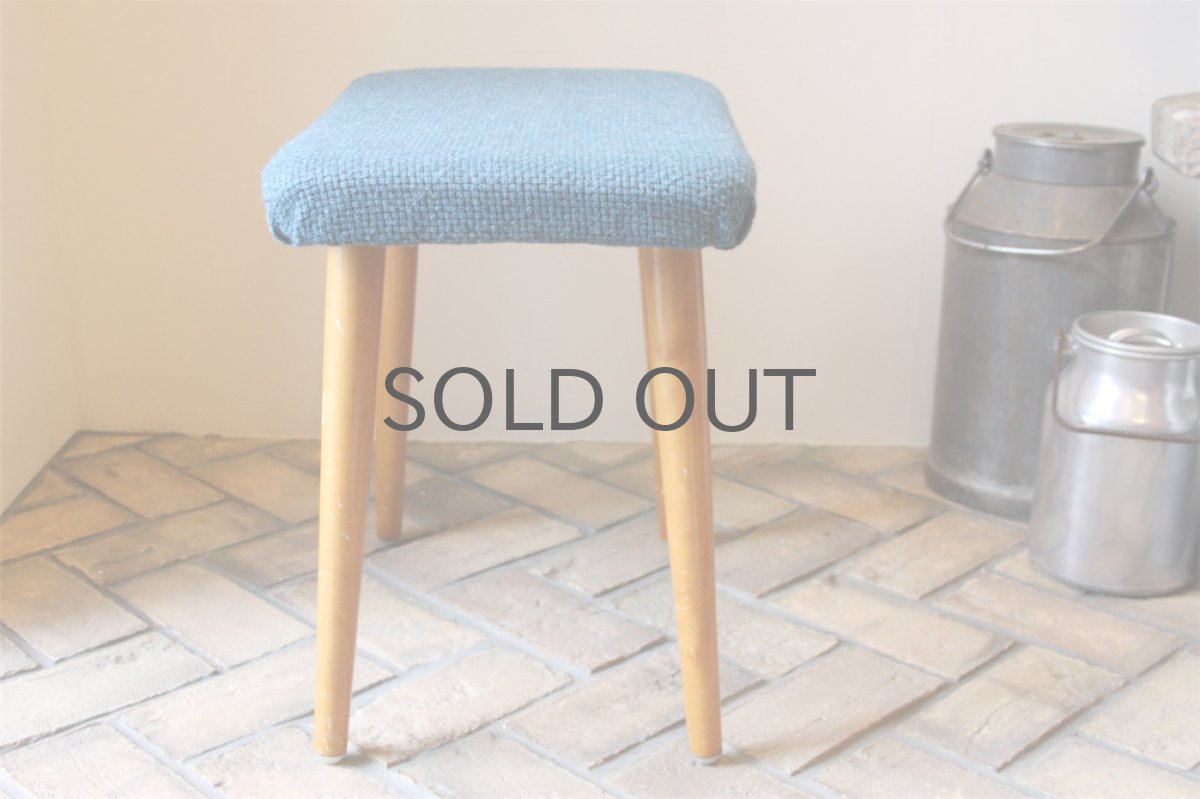 画像3: 北欧ビンテージ家具/スウェーデン スツール オットマン ブルー (3)