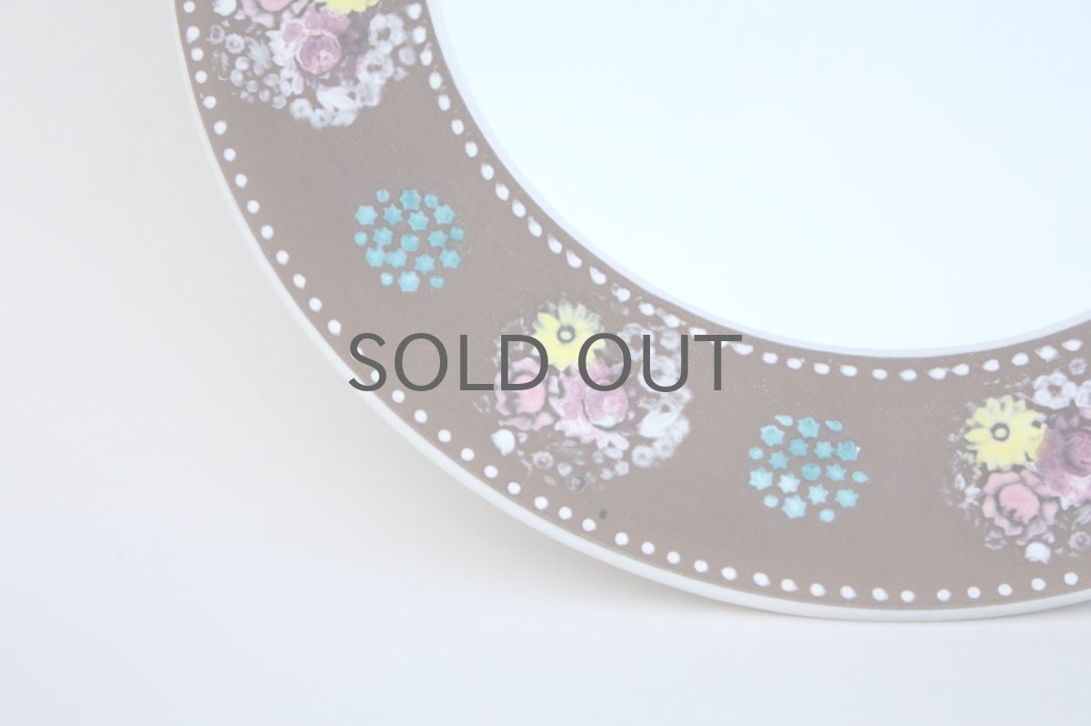 画像3: 北欧ビンテージ/Upsala Ekeby/ウプサラ エキュビ/マリ・シムルソン/円形ミラー/新品鏡交換済み (3)