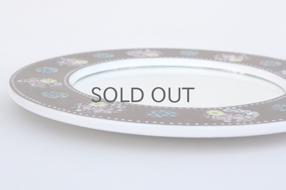 画像4: 北欧ビンテージ/Upsala Ekeby/ウプサラ エキュビ/マリ・シムルソン/円形ミラー/新品鏡交換済み (4)