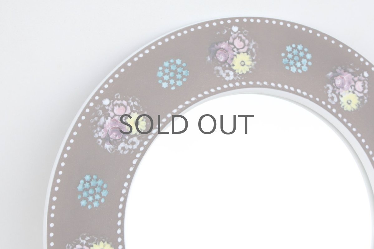 画像2: 北欧ビンテージ/Upsala Ekeby/ウプサラ エキュビ/マリ・シムルソン/円形ミラー/新品鏡交換済み (2)