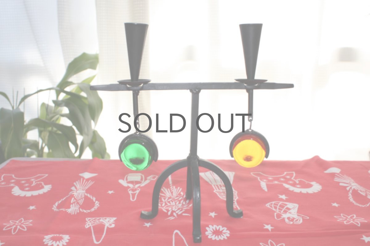 画像5: ヴィンテージキャンドルホルダー 2色ガラス (5)