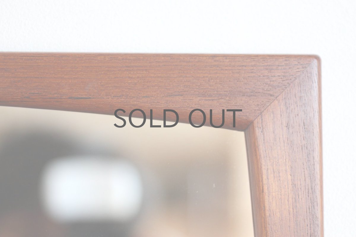 画像3: デンマーク製/ビンテージミラー/チークフレーム/鏡は新品交換/No.1 (3)