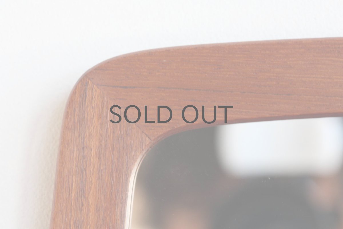 画像4: デンマーク製/ビンテージミラー/チークフレーム/鏡は新品交換/No.2 (4)