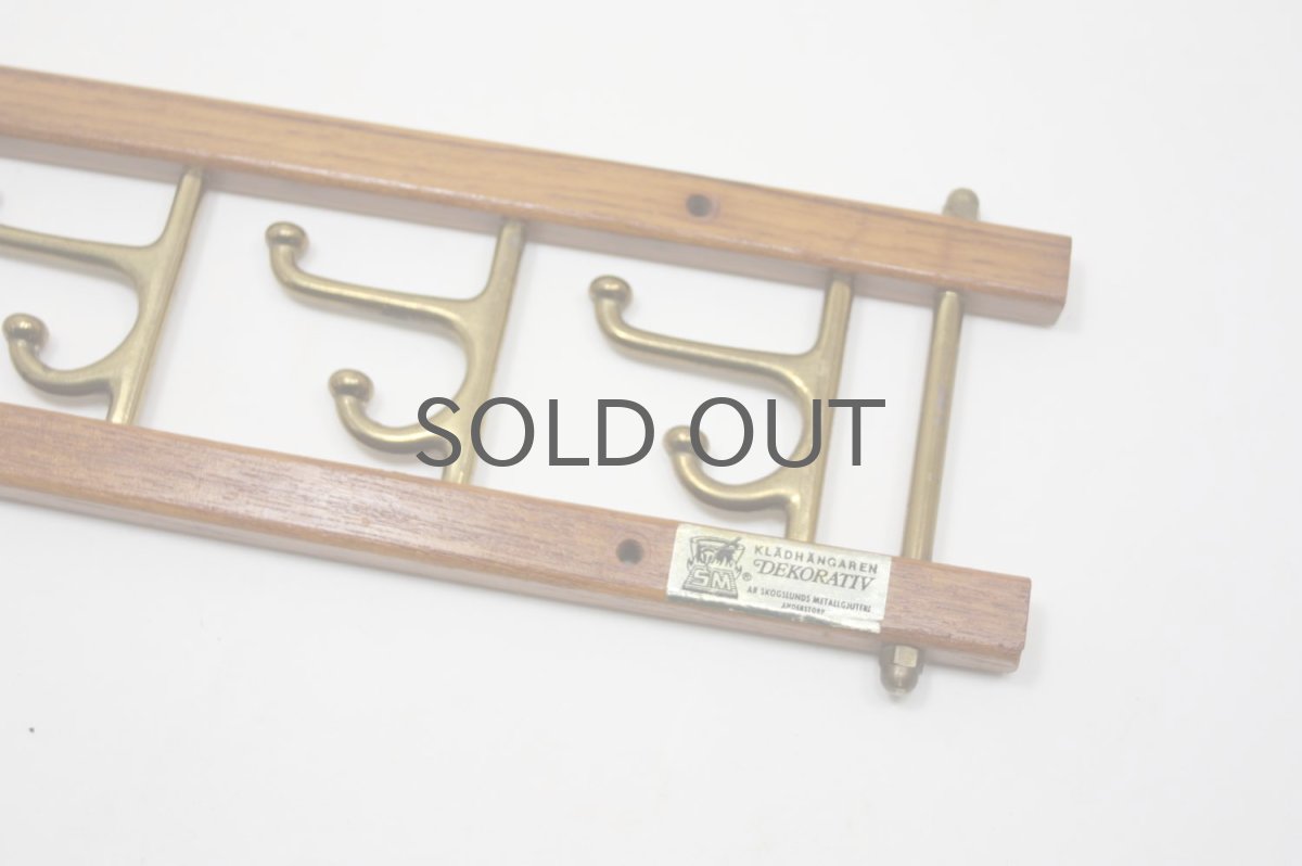 画像3: Skogslunds Metallgjuteri社製/ヴィンテージ真ちゅうウォールハンガー/フック/ 46cm (3)