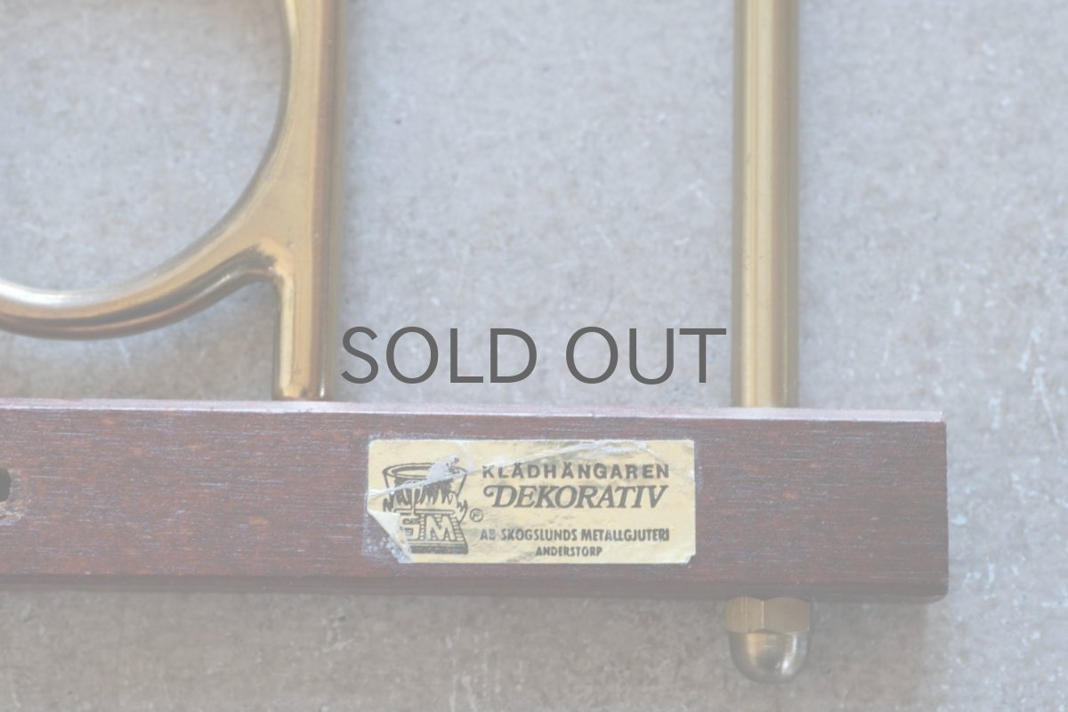 画像3: Skogslunds Metallgjuteri社製/ビンテージ真ちゅうウォールハンガー/フック/ 57cm (3)
