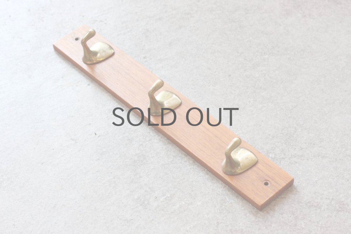 画像2: 北欧ヴィンテージ雑貨/ ヴィンテージ真ちゅうフック/３個フック (2)